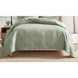 Levtex Home King 100% Linen Desert Sage Duvet Cover
